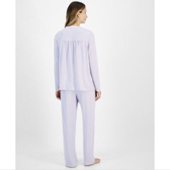 Charter Club Women's Lace-Trim Henley Pajama Set, Lilac Wash, NWT - Picture 3 of 3